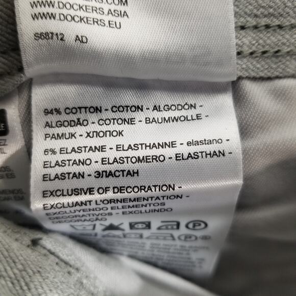 Dockers Alpha khaki pants men's 36x30 slim tapered Gray Flex stretch NEW - Picture 12 of 12